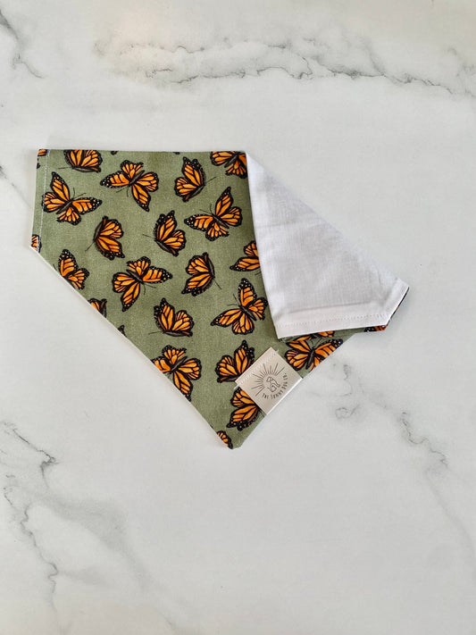 Over the Collar Dog Bandana-Monarch Butterfly-Butterfly Bandana-Bandana-Personalized Dog Bandana-Customized Dog Bandana-Spring Dog Bandana