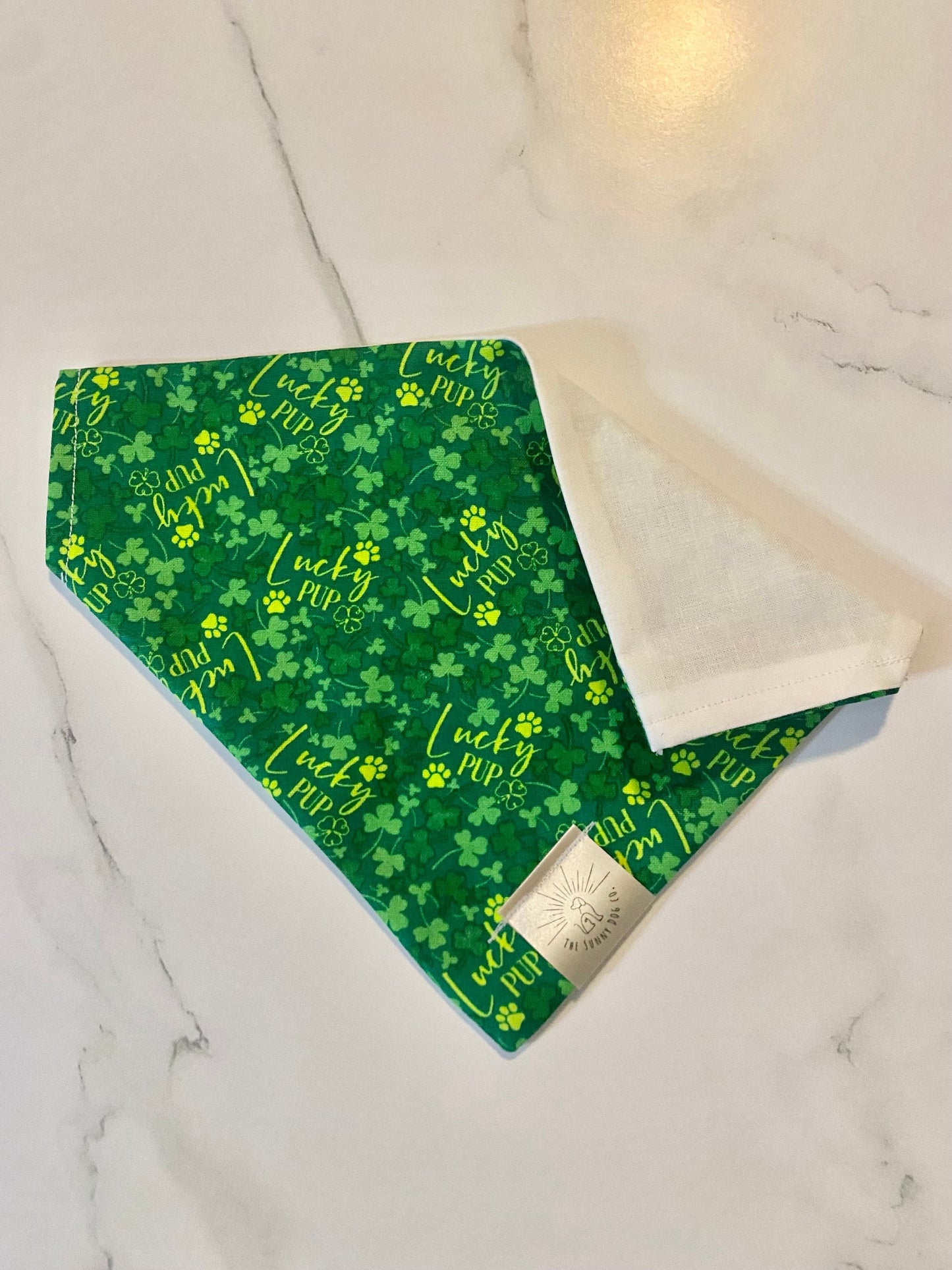 Over the Collar Dog Bandana-Tie on Bandana-Lucky Pup-St Patrick’s Day Bandana-Personalized Dog Bandana-Customized Dog Bandana-Paddy’s Day