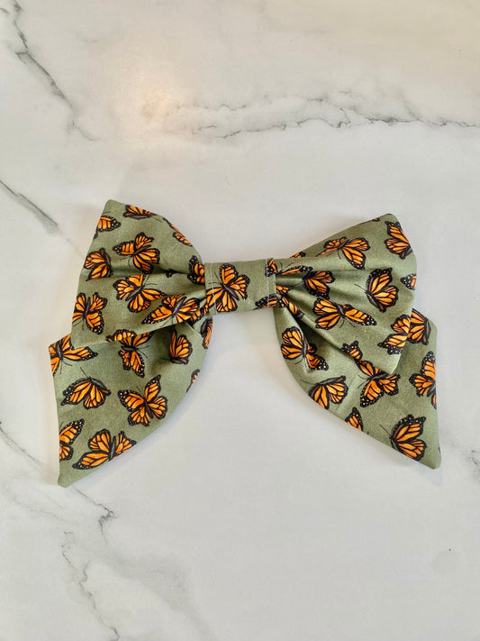 Over the Collar Dog Bow Tie-Monarch Butterfly Bow Tie-Standard Bow-Sailor Bow-Spring Dog Bow Tie-Floral Dog Bandana-Spring Bow Tie