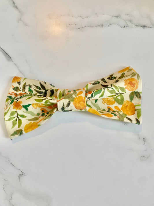 Over the Collar Dog Bow Tie-Yellow Floral Bow Tie-Standard Bow-Sailor Bow-Spring Dog Bow Tie-Floral Dog Bandana-Spring Bow Tie