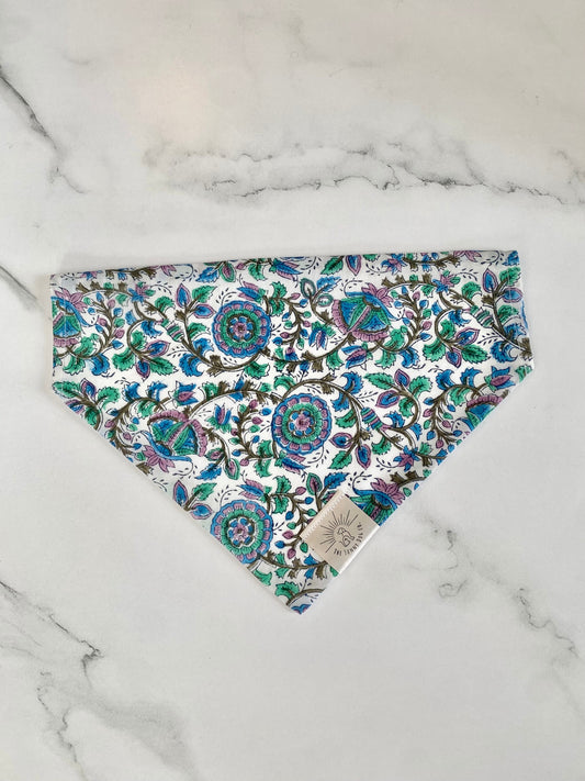 Over the Collar Dog Bandana-Spring Paisley-Paisley Dog Bandana-Bandana-Personalized Dog Bandana-Customized Dog Bandana-Spring Dog Bandana